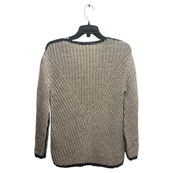 NIC+ZOE Black and Cream V-Neck Sweater - Picture 2 of 4